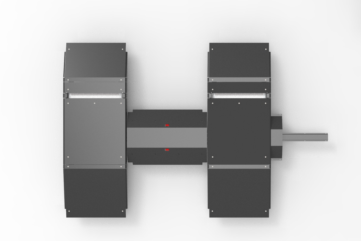 Top view of the LUBAN PRO tire tread scanner with two drive-over plates joined by a center section